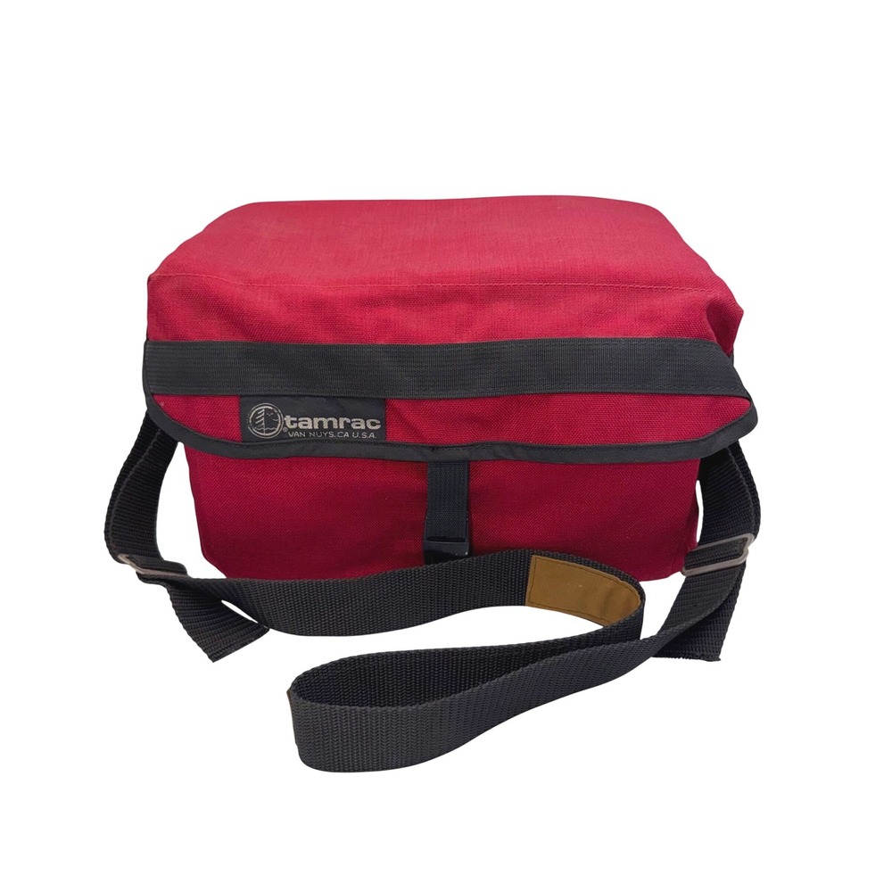 Tamrac Vintage Red Canvas Camera Bag Padded Shoulder Strap Made in USA